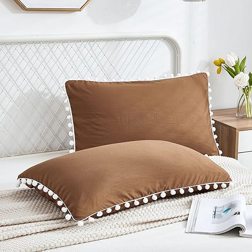 Miniatura 313 de Blue Body Pillow Cover Shabby Chic Long Pillow Case Cover Navy Blue Pom Poms Fringe Body Pillow case with Pocket Closure 20x54 inches(Body,Navy Blue)