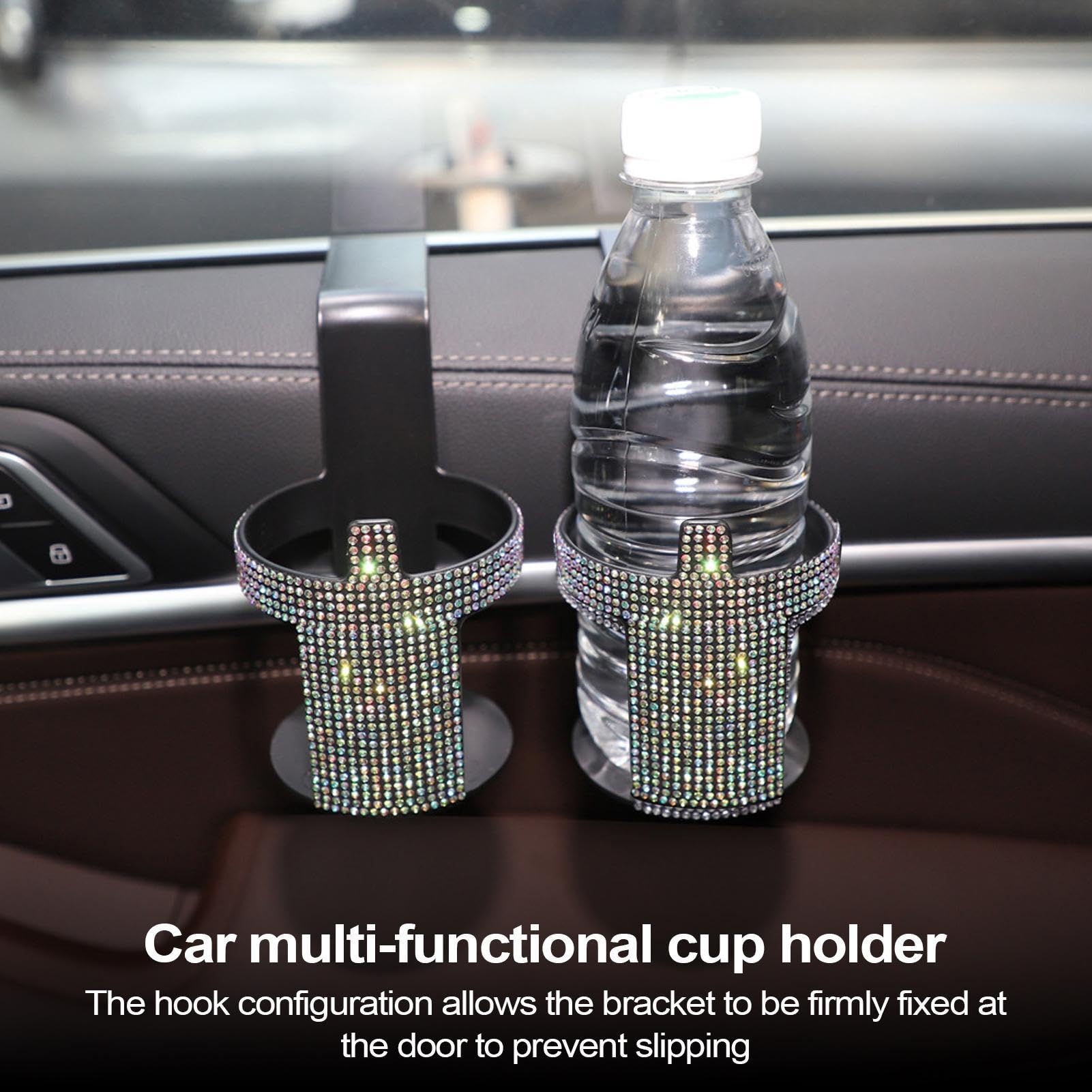 Bling Car Cup Holder, wielofunkcyjne uchwyty do picia, 1,18 x 2,95 x 4,72 cala, przeno?ny organizer kubek, b?yszczyki do psów, butelek i tumblerów