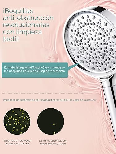 Miniatura 6 de Cobbe Cabezal de ducha filtrado con portátil, cabezal de ducha de alta presión con 6 modos de pulverización con filtros, suavizador de agua filtra