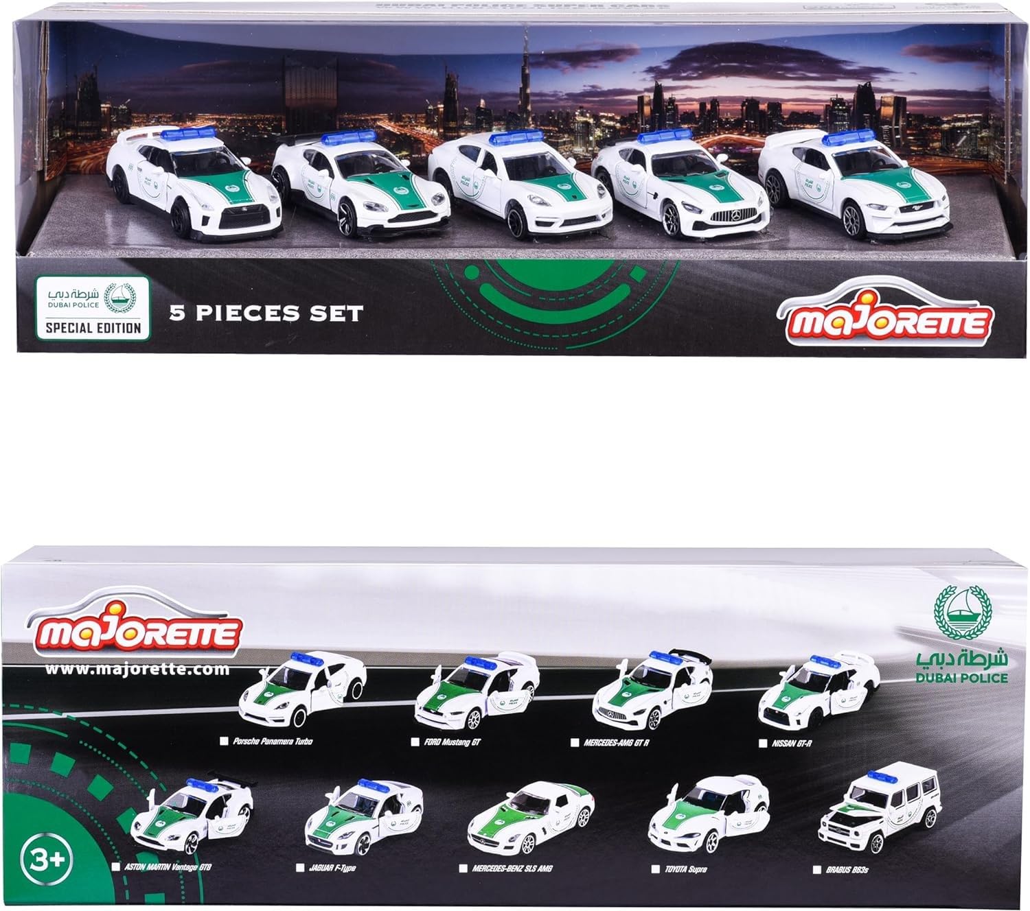Majorette V1 Dubai Police Super Car 5-Pieces Set, White