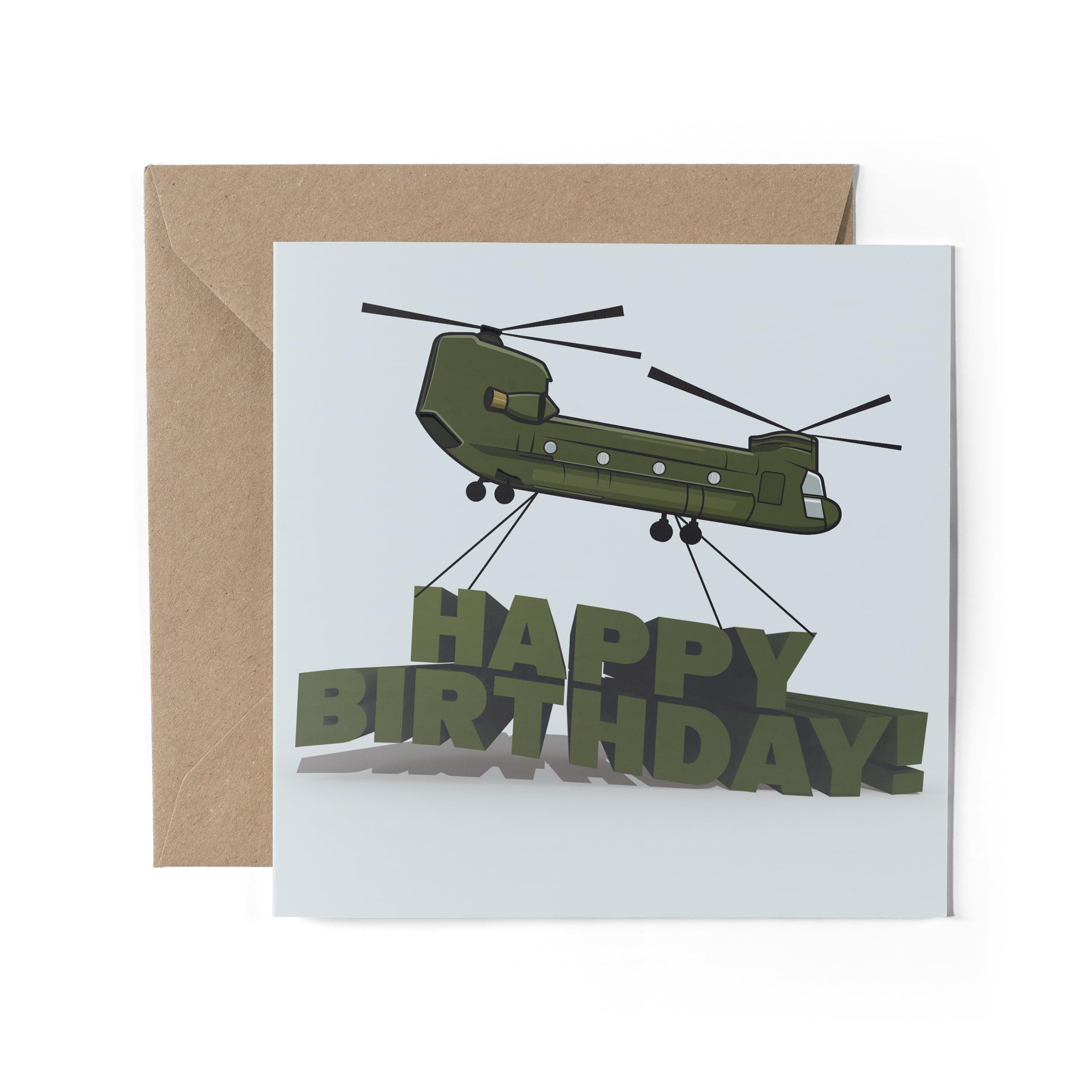 X Greeting Card Chinook Wokka Helicopter Military Army Joke