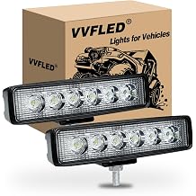 6 Inch Single Row Slim LED Light Bar 4x4, 2PCS 18W Flood Work Light Pods for tractor, 12V 24V Off Road LED Light Driving Fog Lights for Boat SUV Car motorbike 4x4