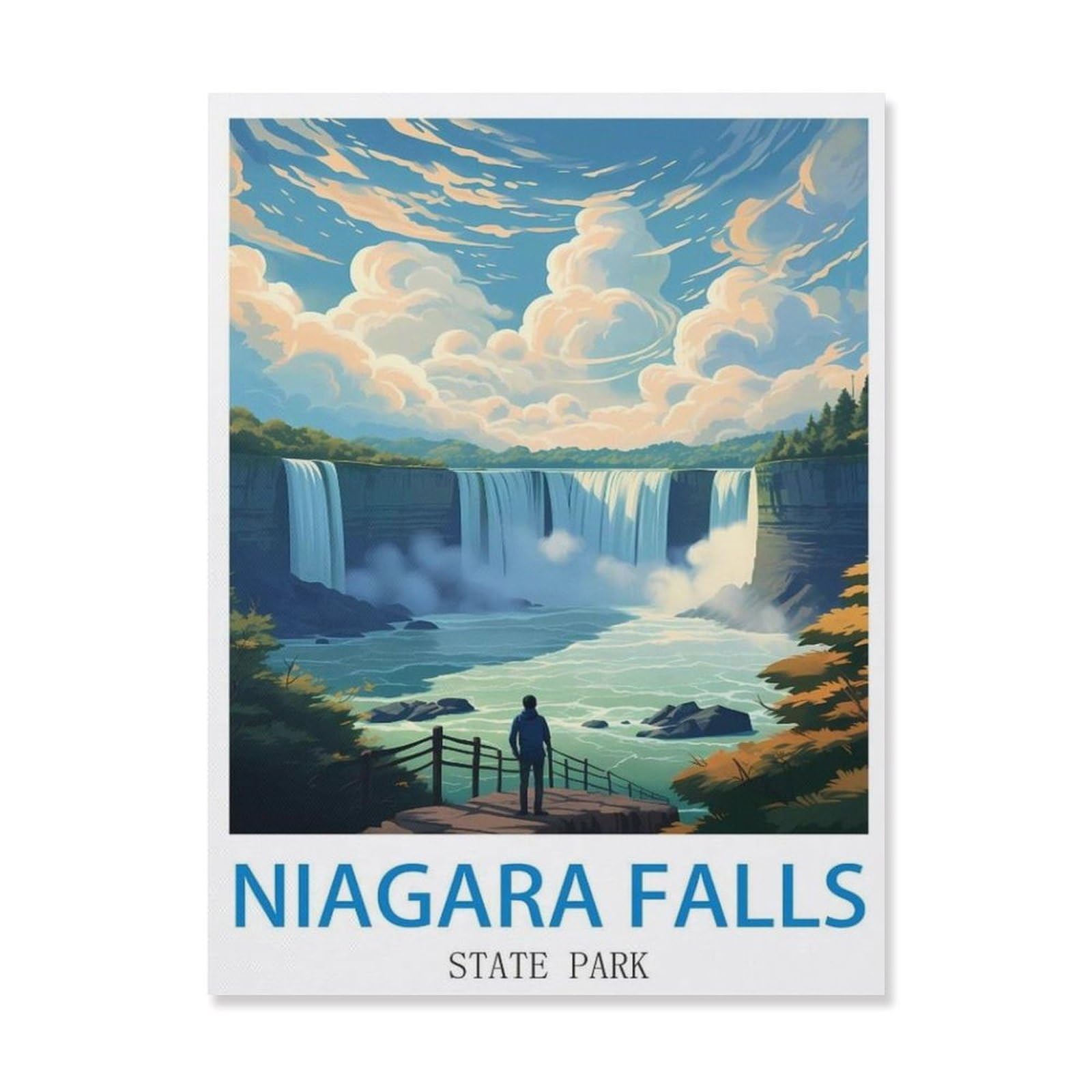 Niagara Falls State Park New York，Paint by Number DIY Oil Painting Paint by Numbers Kits for Adults Beginner Canvas Acrylic Arts Craft for Home Wall Decor Drawing(20x30cm-Q38