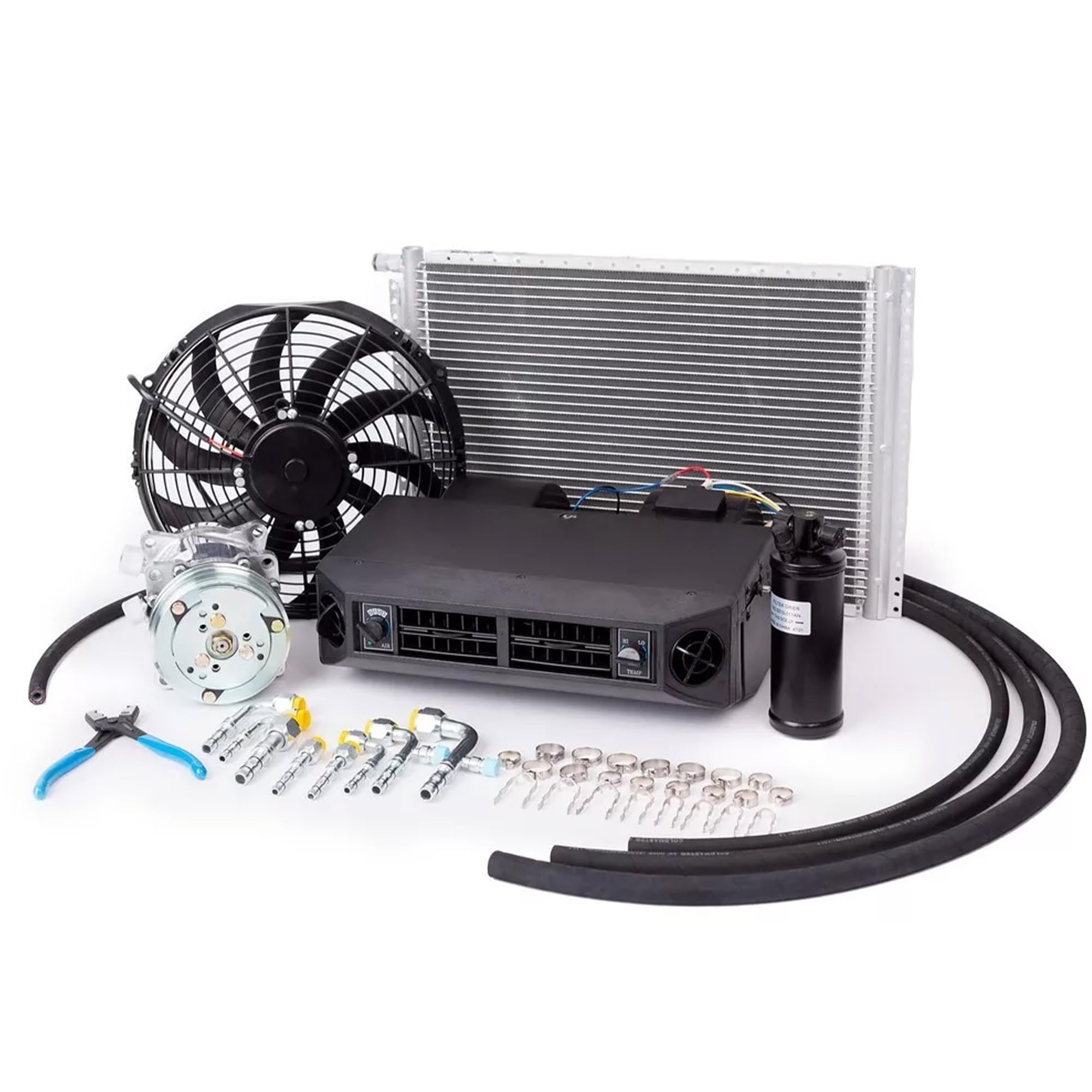 Coldmaster Universal Under Dash Kit with Quick Fit and 2A-V Belt Pulley – A/C Underdash Evaporator 404-100 12V 14,500 BTU – Vintage & Classic Car AC