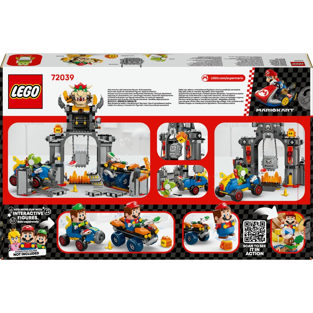 LEGO Super Mario Mario Kart— Bowser i jego zamek 72039 | Zamek Bowsera, zestaw klocków dla dzieci, prezent dla fana Mario, interaktywna zabawka dla 9-latka, 1068 elementów