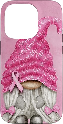 Miniatura 40 de iPhone 15 - Soporte rosa contra el cáncer con gnomo para el caso de concientización sobre el cáncer de mama