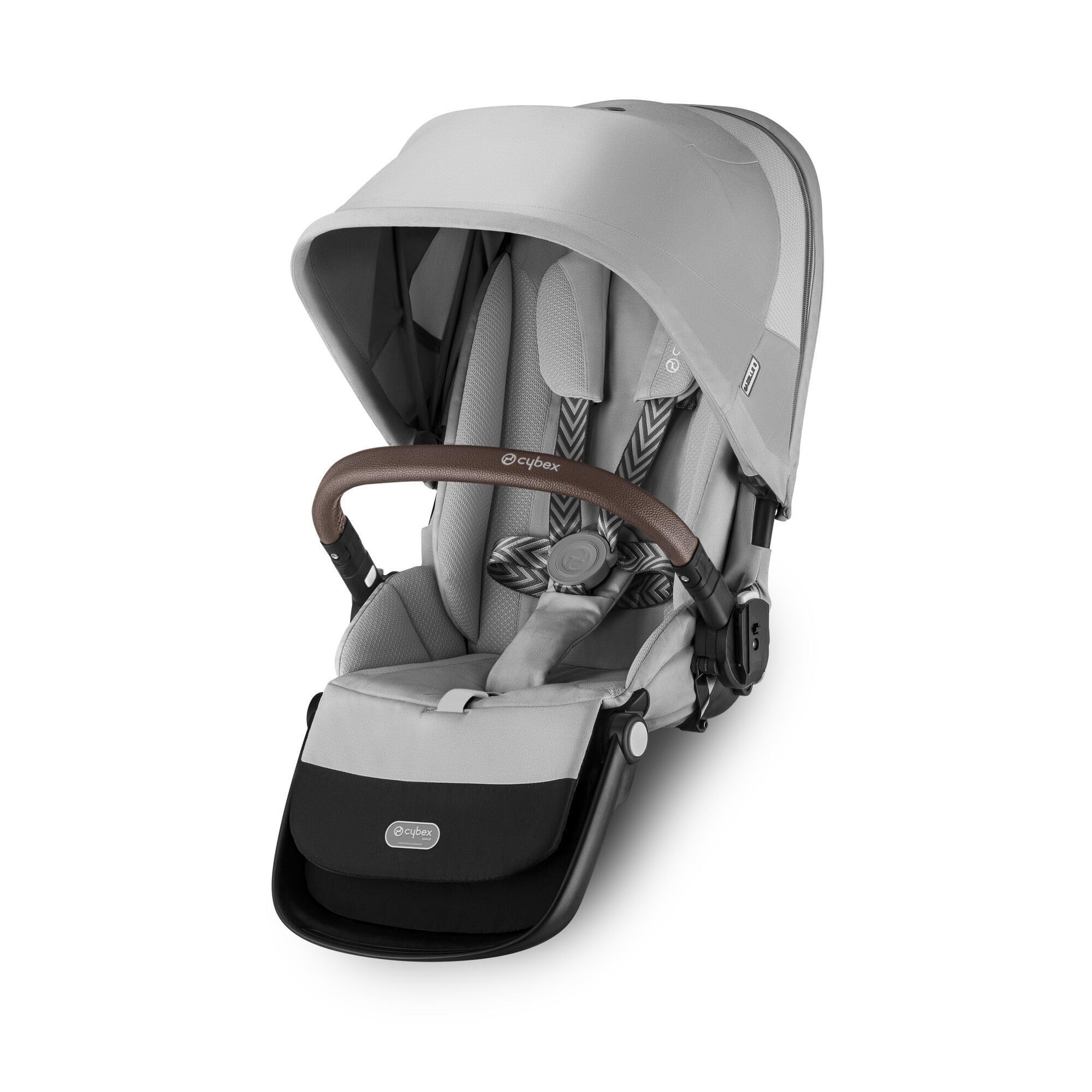 Poussette Double Gazelle S Unité de Siège Lava Grey Châssis Silver