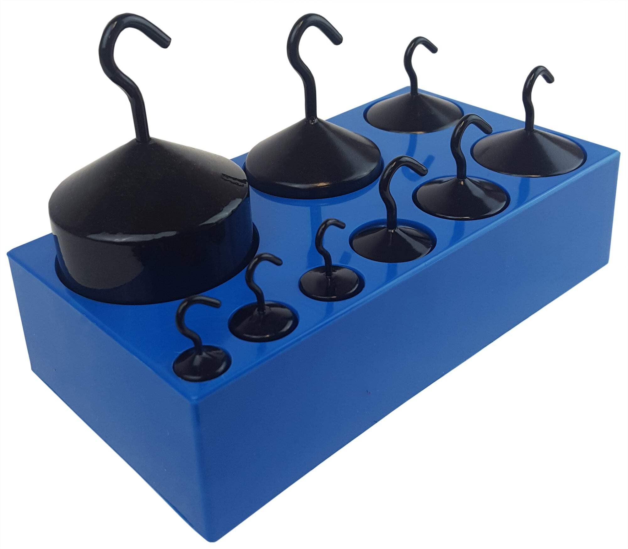 4-2500-2 Hooked Weight Set, Powder-Coated Cast-iron, Nine-Piece