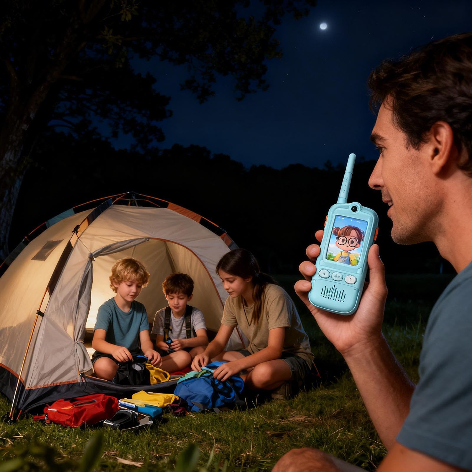 Talkie-Walkie Vidéo pour 2 Pièces Rechargeables Jouet Intérieur Extérieur