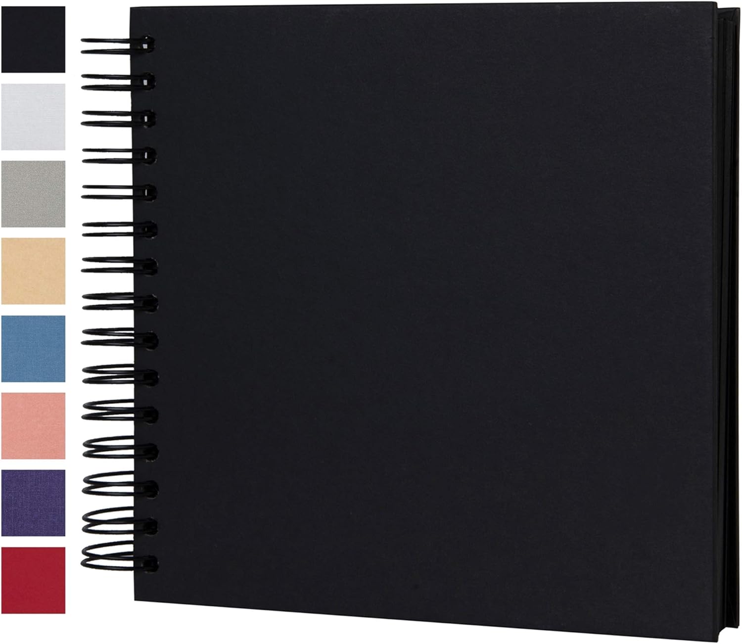 potricher 8 x 8 Inch DIY Scrapbook Photo Album Hardcover Kraft Blank Black Page Wedding and Anniversary Family Photo Album (Black, 8 Inch)