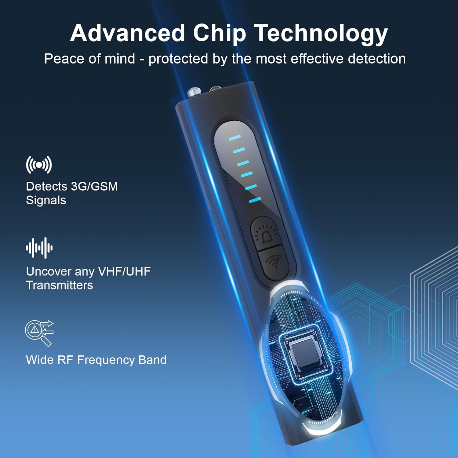 The Bagandcute X13 detector detecting 3G/GSM signals and other RF frequencies