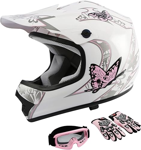 TCMT - Casco todoterreno para jóvenes y niños, casco de cara completa para motocicleta, motocross, calle, bicicleta de montaña, BMX, MX, cuatrimoto,