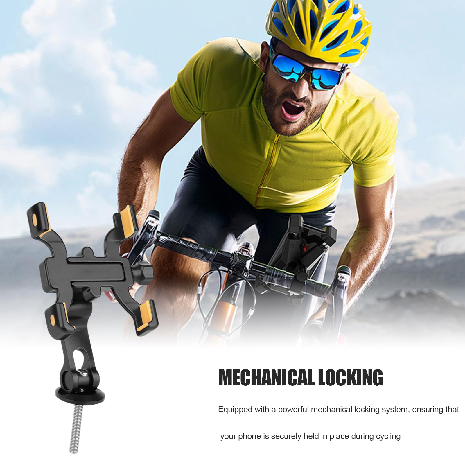 Support Téléphone Vélo En Aluminium - Antidérapant Pour VTT Et Route - Noir