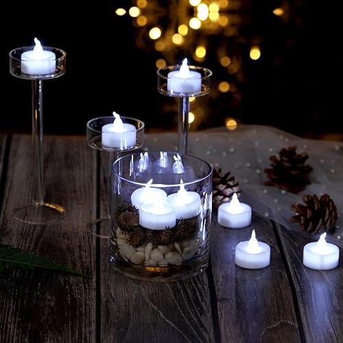 Miniatura 3 de AGPtEK Velas de té, paquete de 100 velas LED parpadeantes sin llama que funcionan con pilas, velas de té de larga duración para boda, vacaciones,
