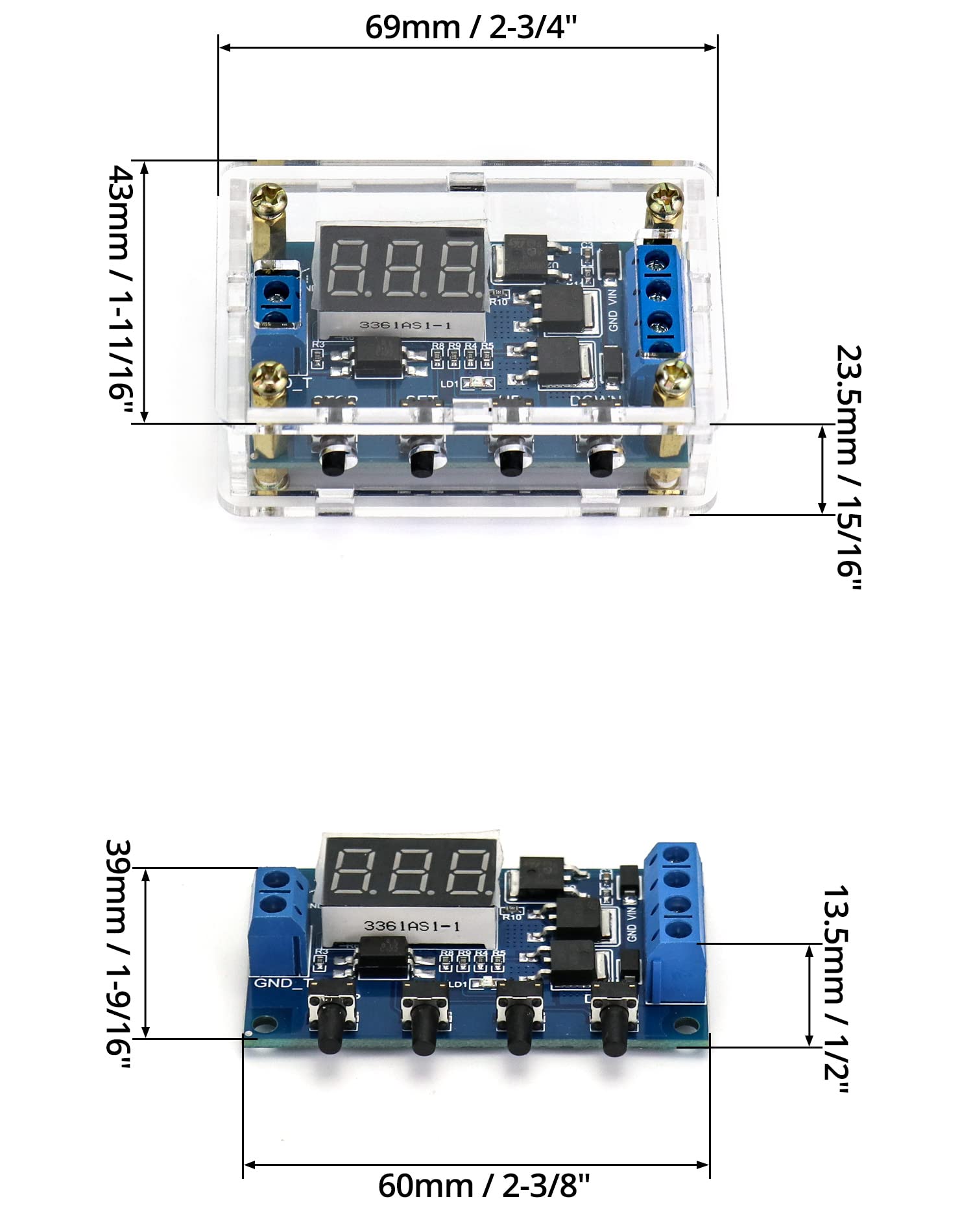 Modulo Relè, Modulo Relè di Ritardo a 5-30V DC Display On/Off, Timer di