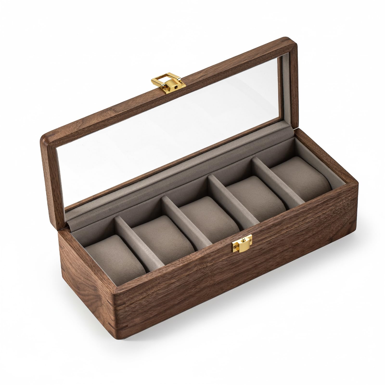 Amazon.co.jp: Musowood 時計ケース 木製 ロック式 透明窓付き