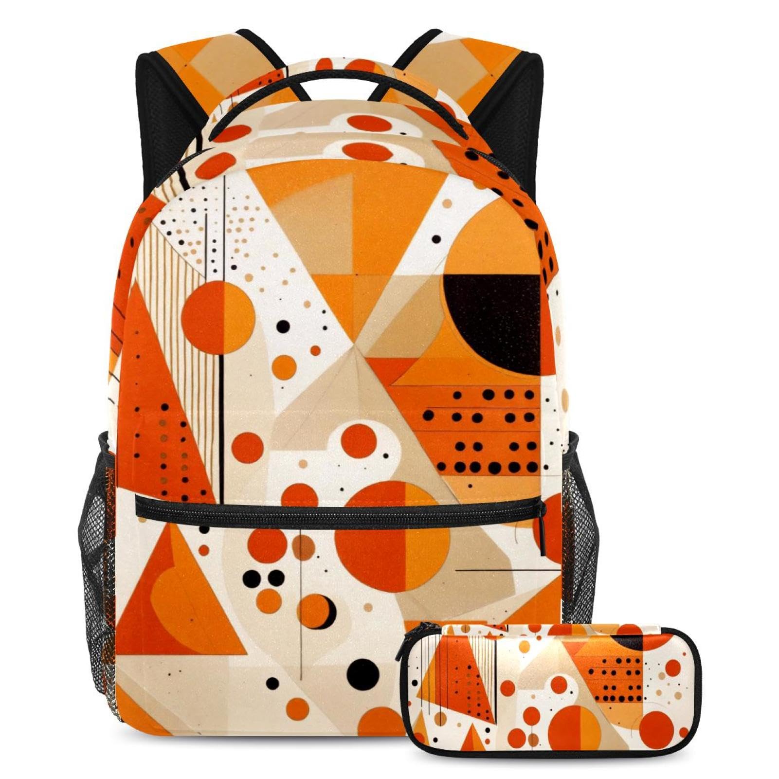 Sac à dos ado orange multicolore idéal pour le collège et lycée - 7