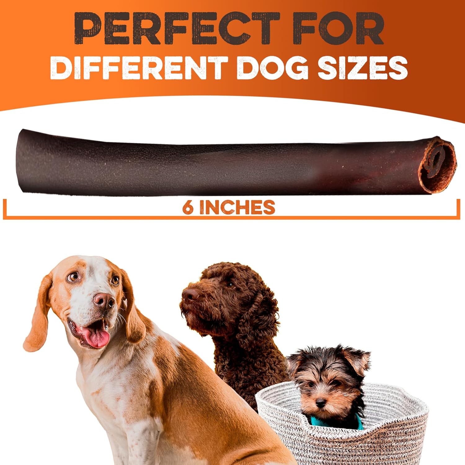 BRUTUS & BARNABY Beef Collagen Sticks for Dogs-Great Long Lasting Chew for All Dog Breeds-Odor Free, With Naturally Occurring Glucosamine &Chondroitin for Joint Health-Great for Any Dog Size(10 Count)