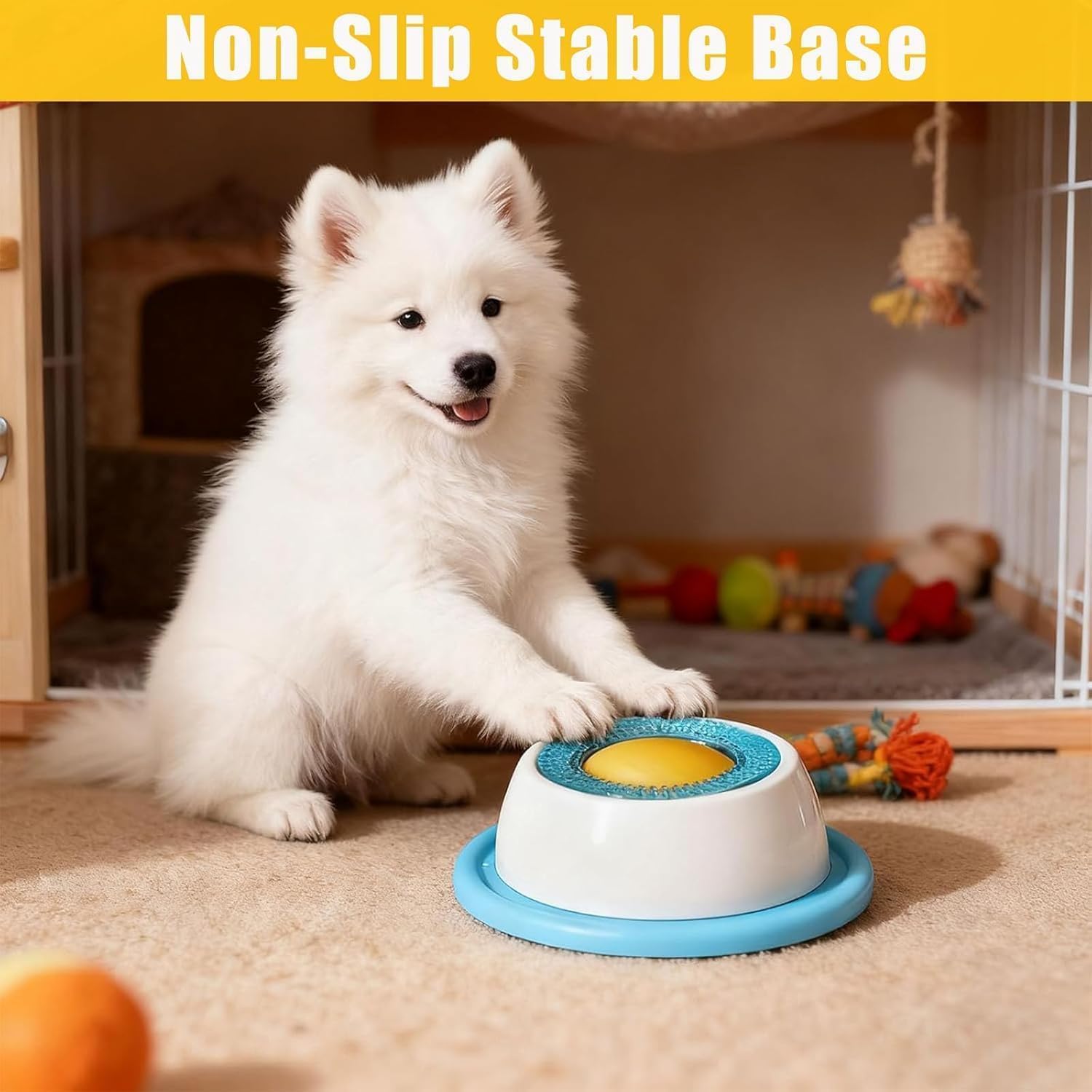 Lick Ball for Dogs,Dog Lick Bowl Roller Ball,Dog Licking Bowl,Anxieties Relief Slow Feeder,Keep Them in Good Condition(Blue) — view 5