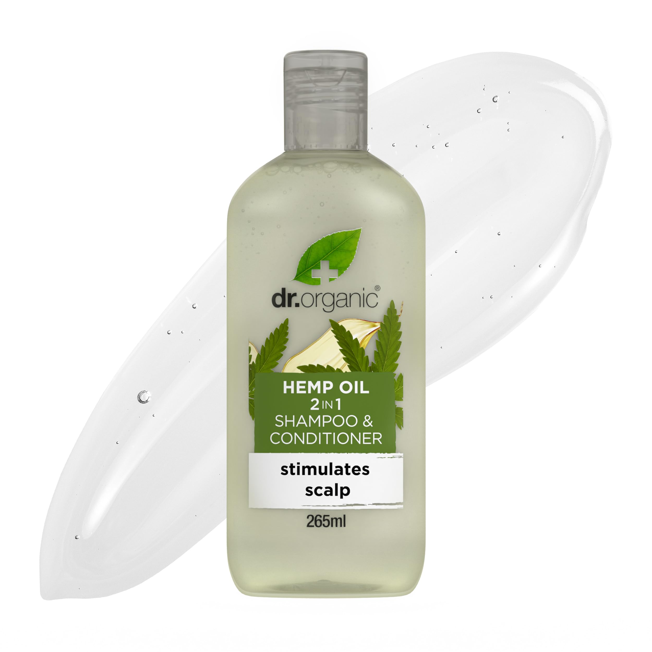 Dr Organic Hemp Oil 2 in 1 Shampoo & Conditioner, Fine Hair, Fine Hair, Mens, Womens, Natural, Vegan, Cruelty-Free, Paraben & SLS-Free, Certified Organic, 265ml, Packaging may vary