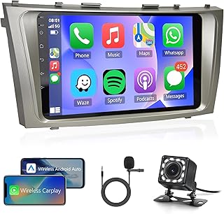 2G+32G Apple Carplay Android Car Stereo for Toyota Camry 2006-2011, 9 Inch Touch Screen Android Auto Car Radio Bluetooth GPS Navigation WiFi SWC FM USB Camry Radio + Backup Camera