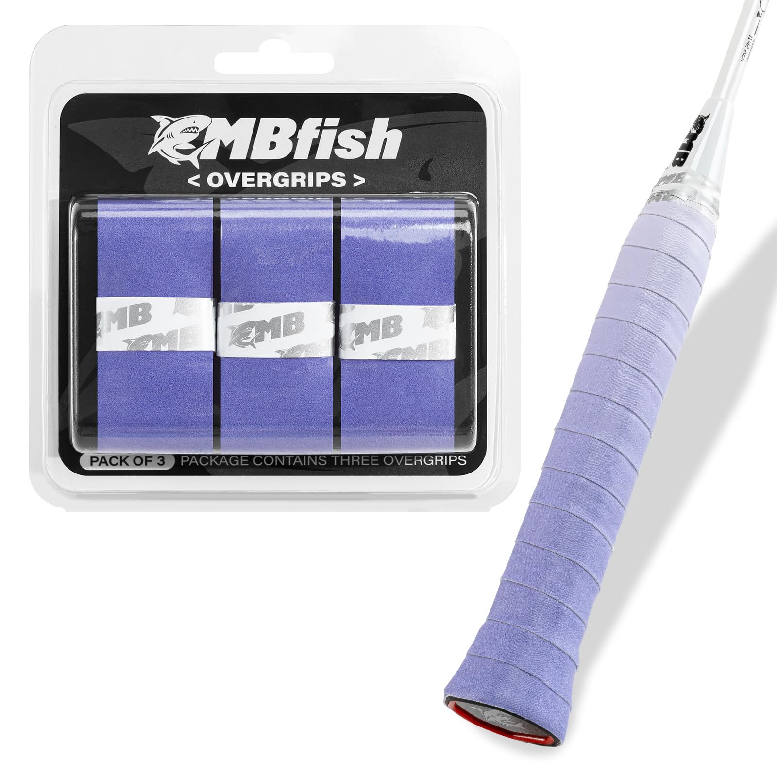 MBFISH Tennis Racket Grip Tape 3 Pack, Racket Grips Soft Racquet Overgrips for Tennis, Pickleball and Badminton - Anti-Slip and Absorbent Tennis Grip