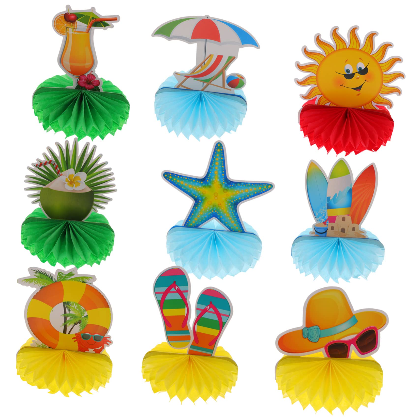 TOYANDONA 27 STK Sommerliche Wabenornamente Hawaii-Dekorationen Für Die Party Luau Waben-mittelstücke Hawaiianische Mittelstücke Für Tische Sommerdeko Für Zu Hause Waben Schmücken Papier