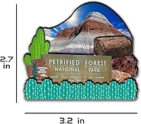 Vista 3 de Petrified Forest National Park Arizona USA - Imanes para refrigerador, productos de madera 3D, resistentes a la fricción, recuerdos de viaje