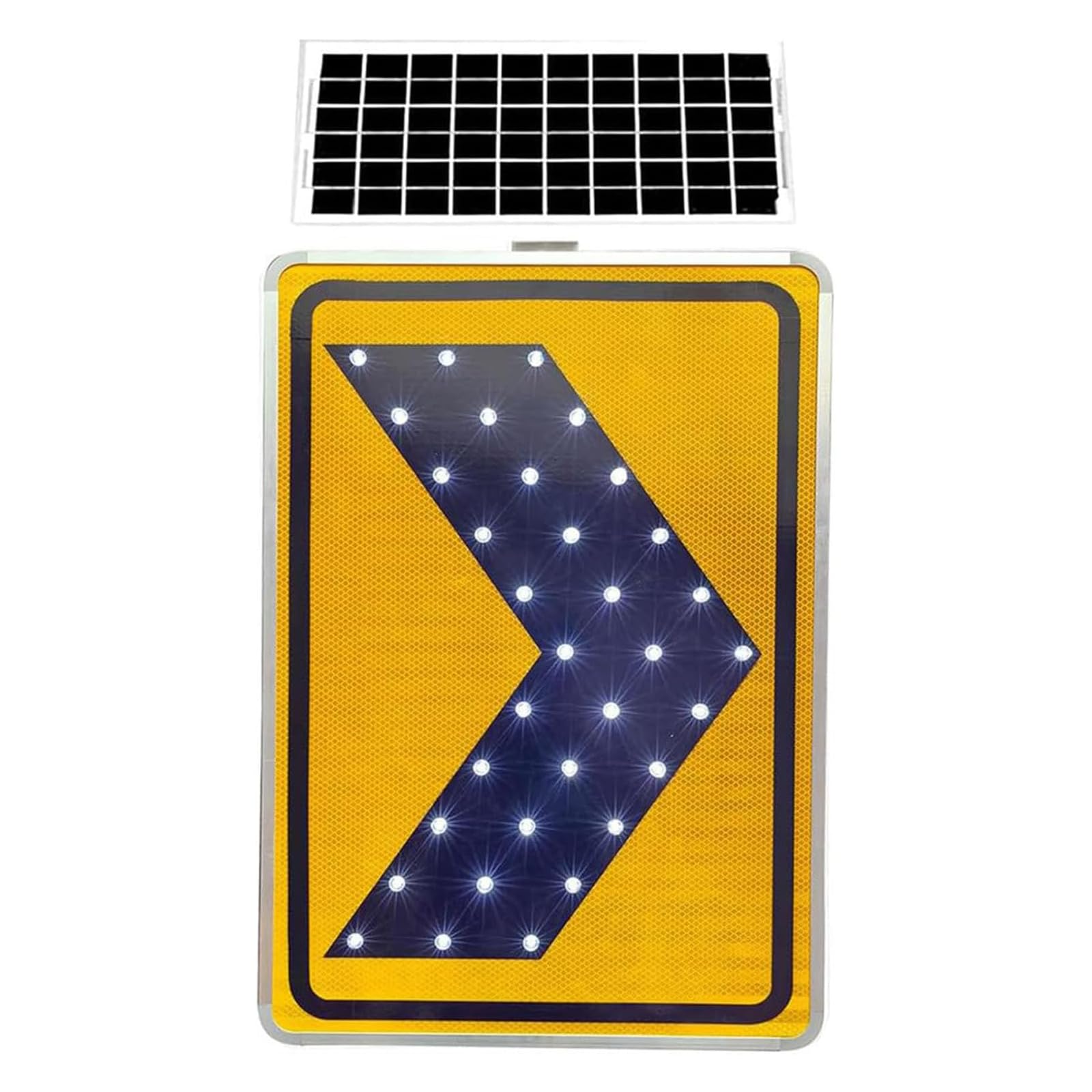Panneau De Signalisation Routière À LED Clignotant À Droite, Panneau en Aluminium À Chevrons Solaires Clignotants, Panneau Métallique À Chevrons avec Flèche Multicolor 40 * 60cm