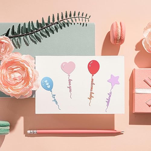 Miniatura 5 de INFUNLY 26 piezas de globos de palabras troqueladas Love You Valentine troquelado de metal para feliz cumpleaños, plantillas de papel troquelado