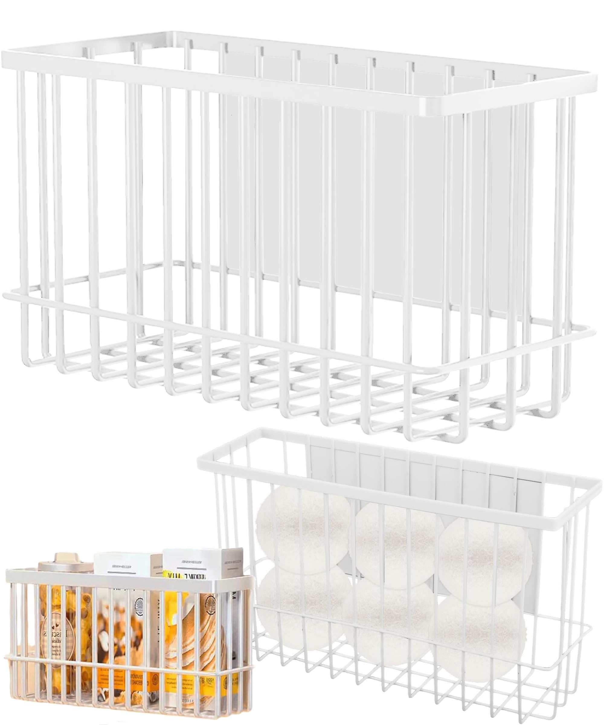 Buyyyit Laundry Room Organization & Storage Magnetic Basket Shelf Dryer Ball Lint Bin File Holder Container for Fridge & Washer