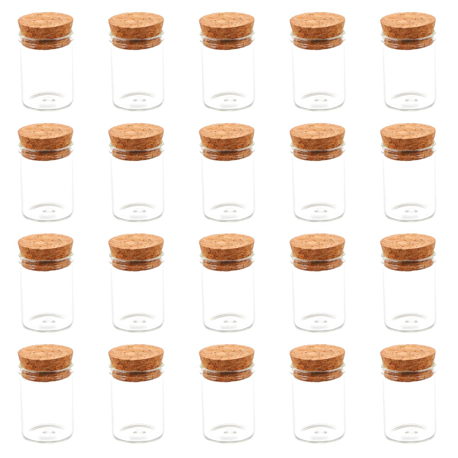 Mini Bottiglie di Vetro con Tappo di Sughero 15 Ml, Contenitori Trasparenti Ermetici in Vetro Borosilicato, per Decorazioni Matrimoni, Fai da Te, Bomboniere e Conservazione, Set da 48 Pezzi