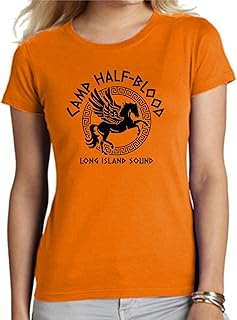Camiseta de Mujer Percy J Dioses griegos Zeus Jupiter Ares Half Blood Camp 001