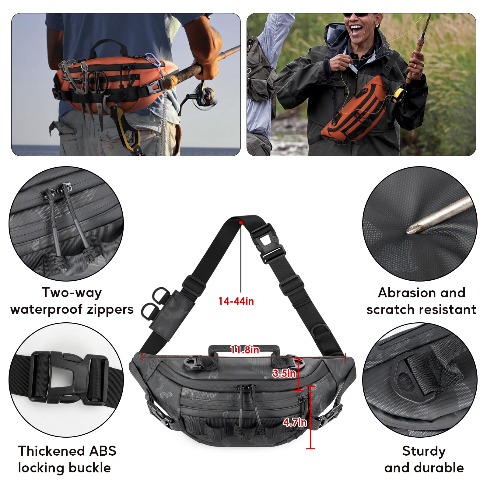 THKFISH 85Pcs Angeln Tool Kit, Angeln Tackle Box mit Tackle Sling Bag enthalten, Angeln Zangen Kit Angeln Köder Gear Kit mit Angeln Waist Pack für Kinder & Erwachsene