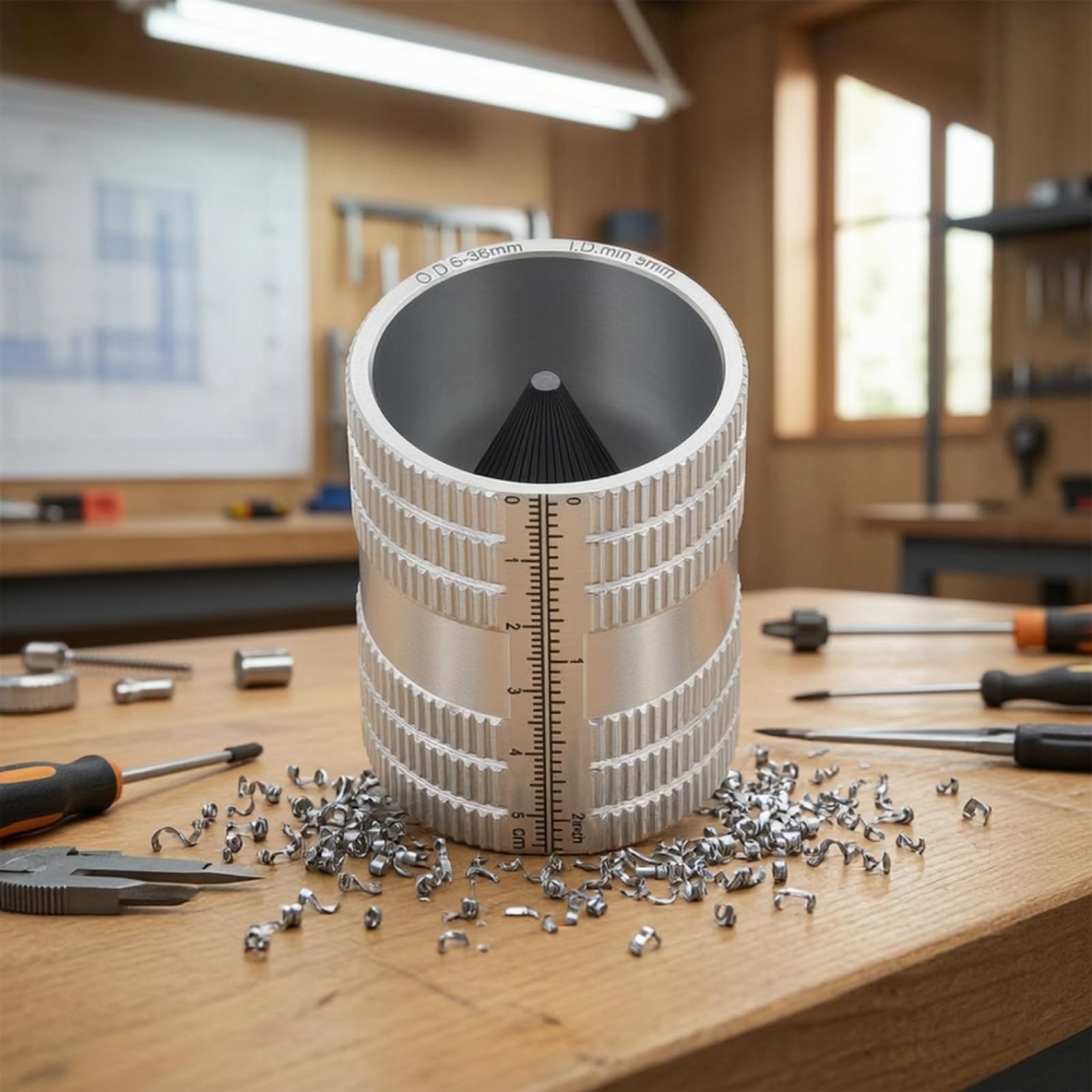 Rohrentgrater mit Messskala rutschfest Rohrentgrater Außenentgrater für Sanitärinstallation, Werkstatt