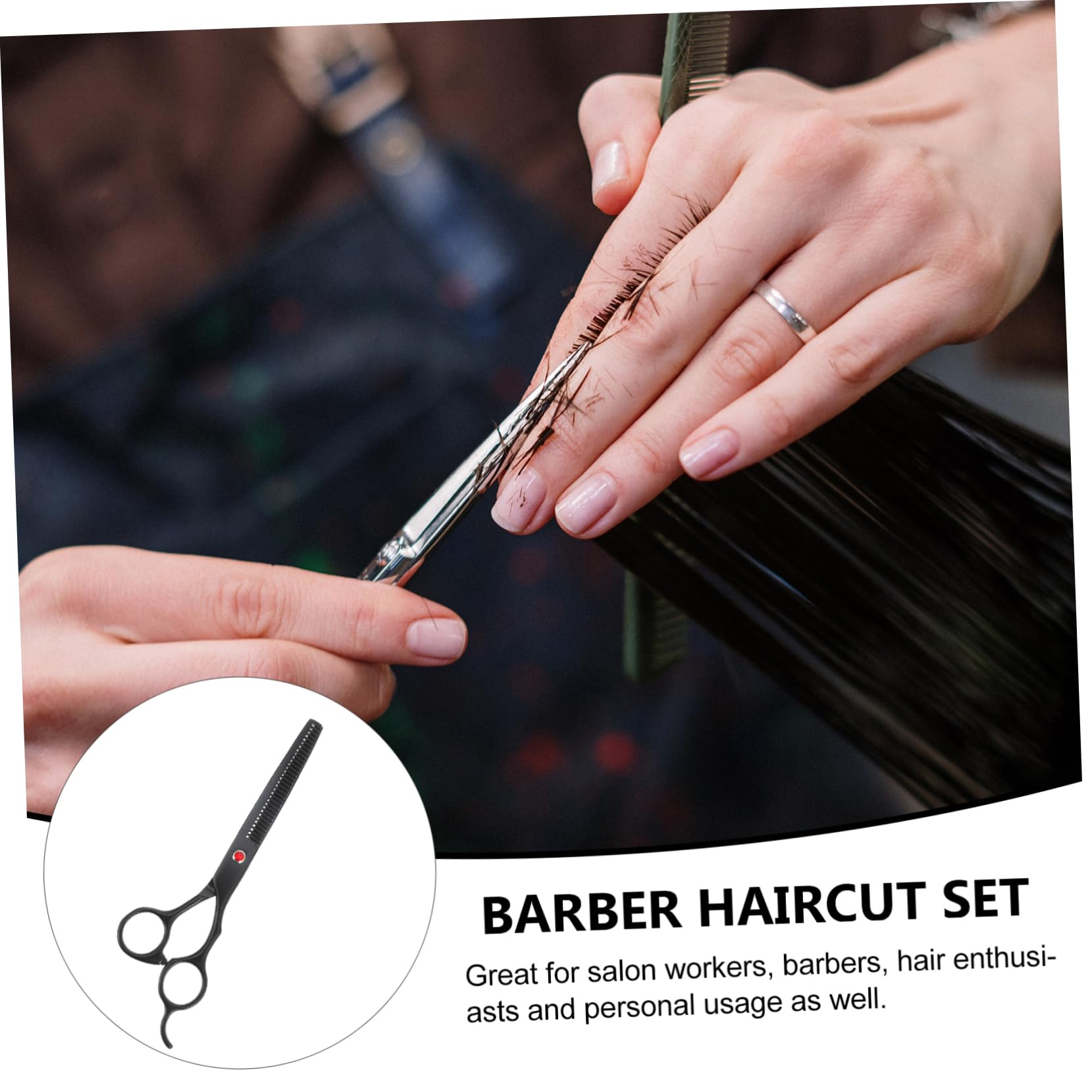 PACKOVE 2pièces Ciseaux De Coiffure Acier Avec Dents Texturisantes Pour Éclaircir Cheveux Outil De Toilettage Professionnel Pour Et Coiffeurs