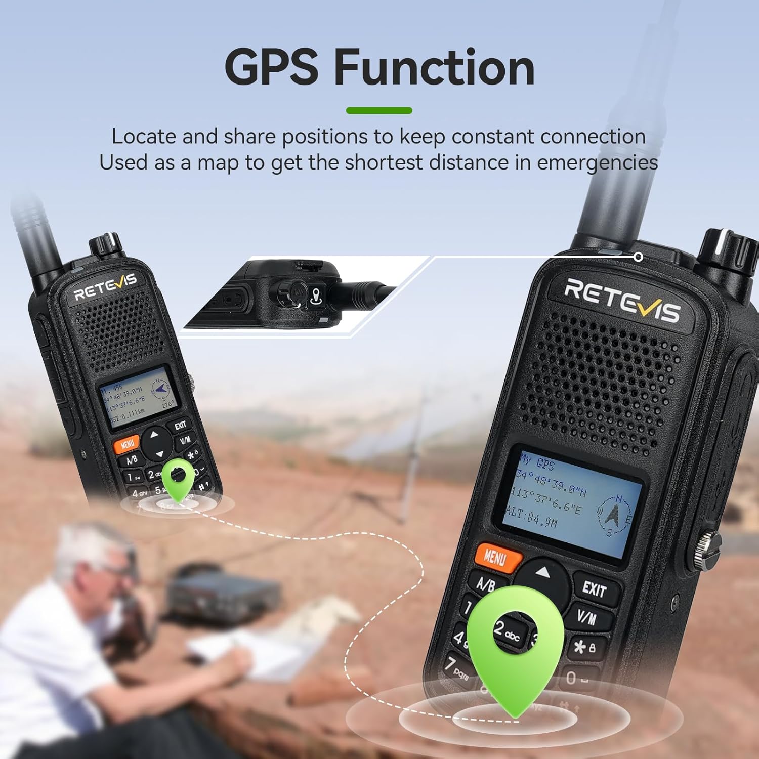 Retevis A61 Ham Radio GPS Function