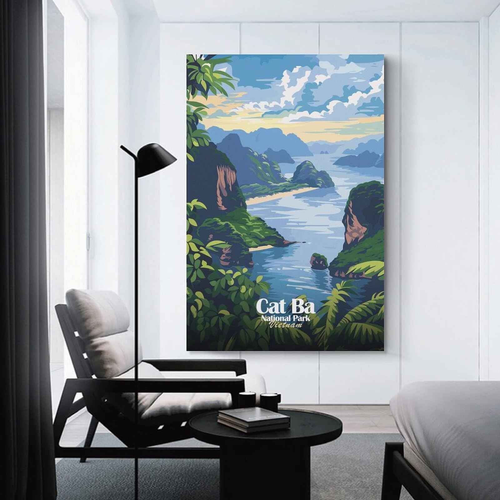 Junmoney Decorative Wall Artwork Cat Ba National Park, Vietnam, 12x18inch(30x45cm), for Calm Bedrooms, Home Corners Or Flats, An Easy Wall Refresh for Bedrooms