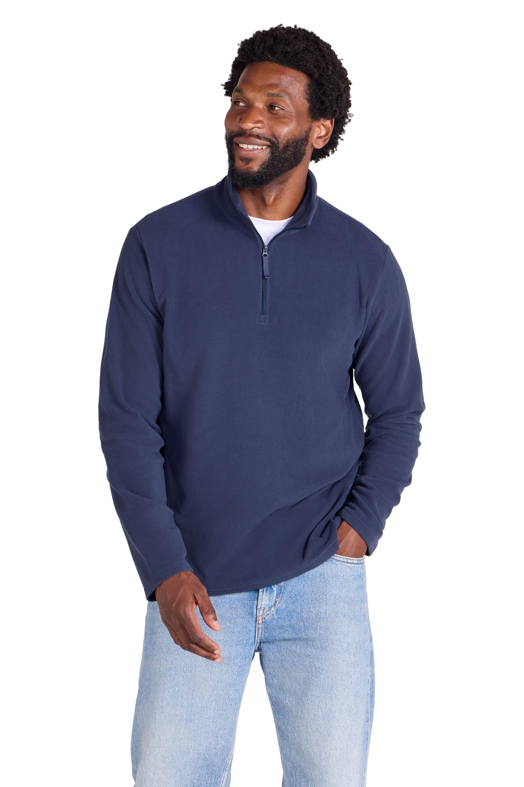 Mountain Warehouse Camber II Mens Half-Zip Fleece Jumper Navy S