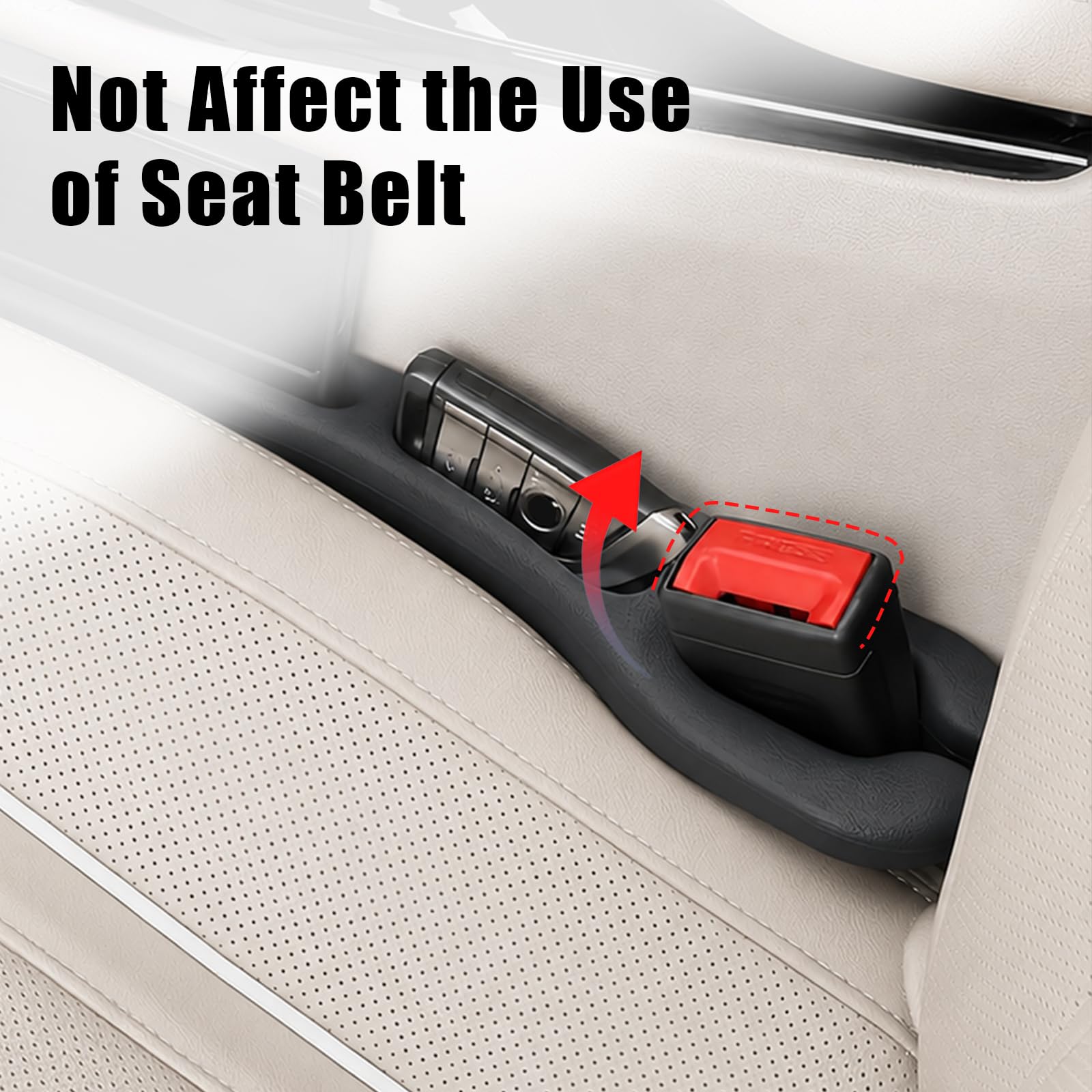 MTABCTY Car Seat Gap Filler Organizer 2 PCS Black Universal Seat Gap Plug Blocker Anti-Drop Console Catcher Phone Keys Storage for Car Truck SUV Auto Accessories Style3 view 5