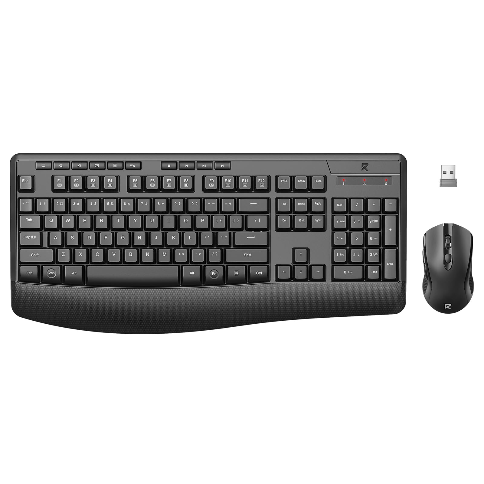 BS-8804 100% Layout Keyboard and Mouse Combo with Wrist Rest, Black-image-41
