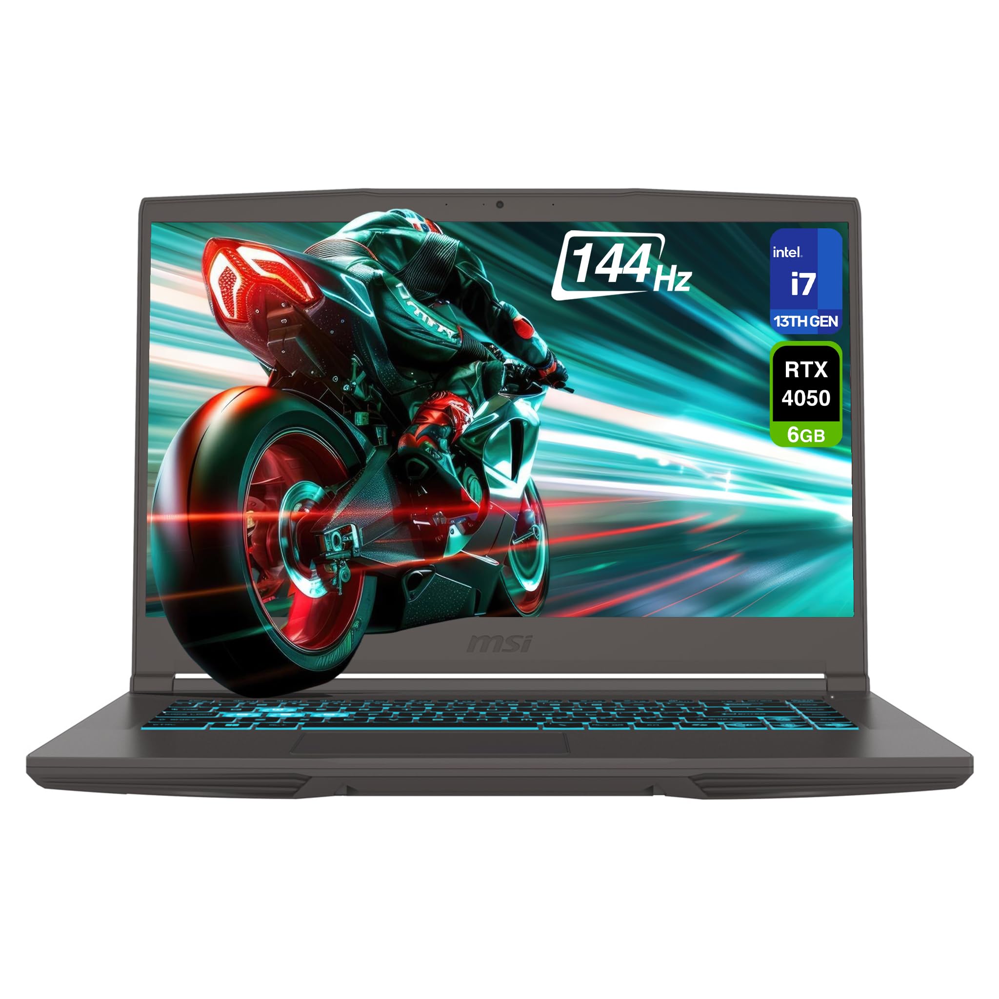 Thin 15 Gaming Laptop, Intel Core i7-13620H, 16 GB DDR4 RAM, 1 TB PCIe SSD, 15.6” FHD (1920x1080) 144Hz Display, Nvidia G-Force RTX 4050, Backlit Keyboard, W11 Home, Black