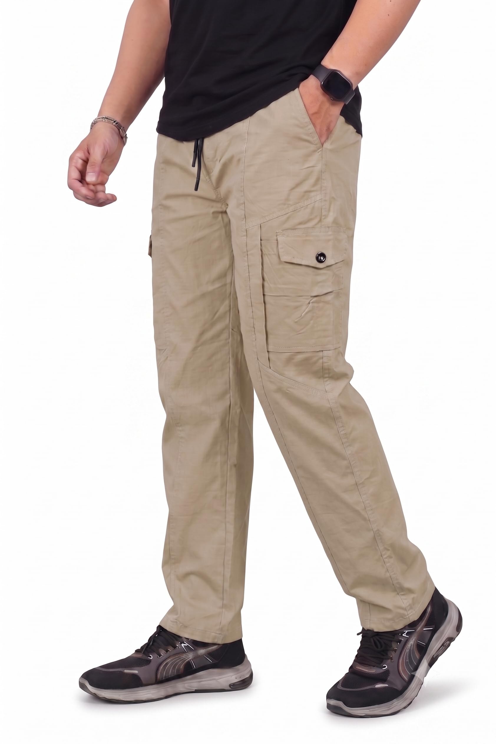 Pure Men's Cotton Cargo Pants Regular Fit-image-18