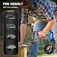 Vista 7 de Sierra recíproca inalámbrica compatible con batería DeWalt de 20 V máximo, motor sin escobillas, velocidad variable 0-3000 Spm, cambio de hoja sin