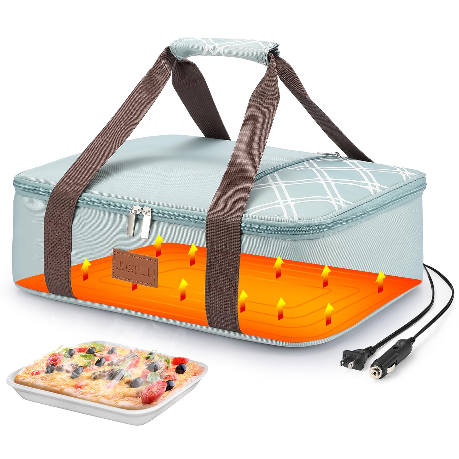Electric Food Warmer Fit 9"x13"Casserole Carrier-12V/24V Car&amp;110V HomeGreen