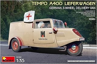 Miniart MIN35382 1:35-Tempo A400 Lieferwagen 3-Wheel Van Scale Model kit, Unpainted