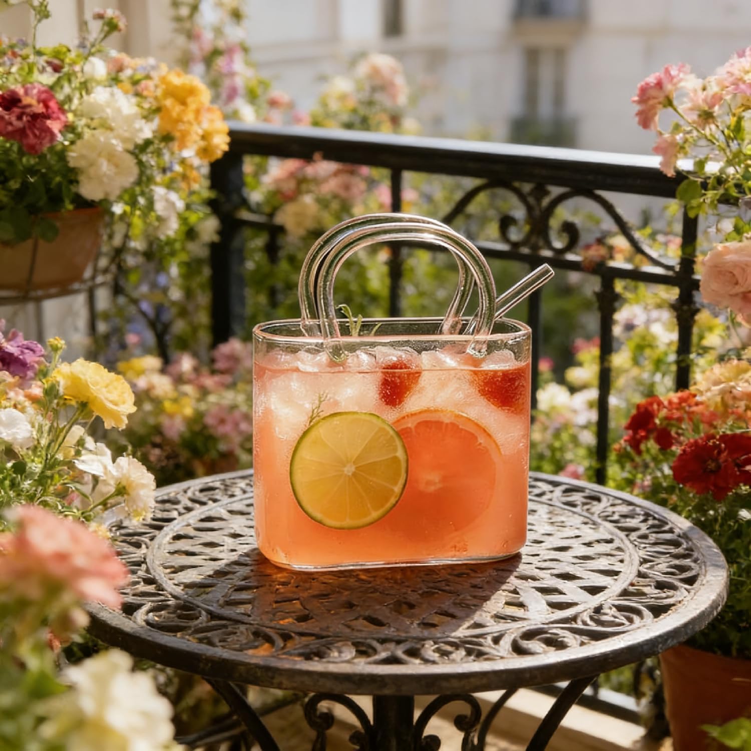 Glass Purse for Drinks, Glass Purse Cup, 26oz Unique Wine Glasses Purse, And Bag Vases for Cute Room Decor, For Fruit Juice, Tea, Flowers (3pcs)
