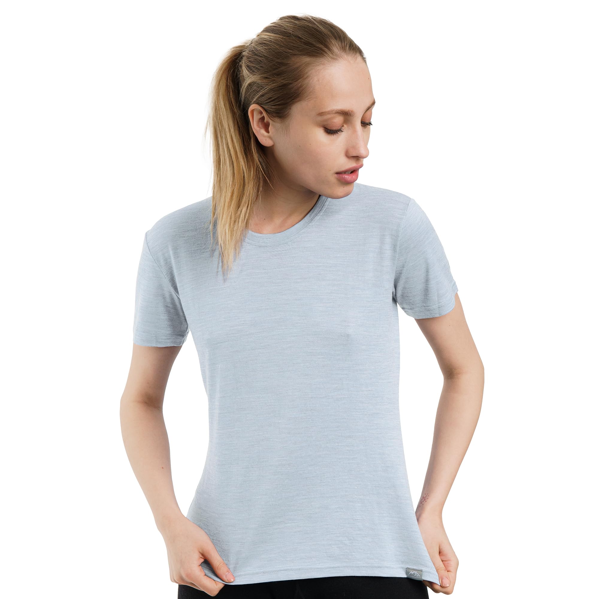 Merino.tech Maglietta Donna - T Shirt Lana Merino Manica Corta, 100% Intimo Lana Merinos Donna
