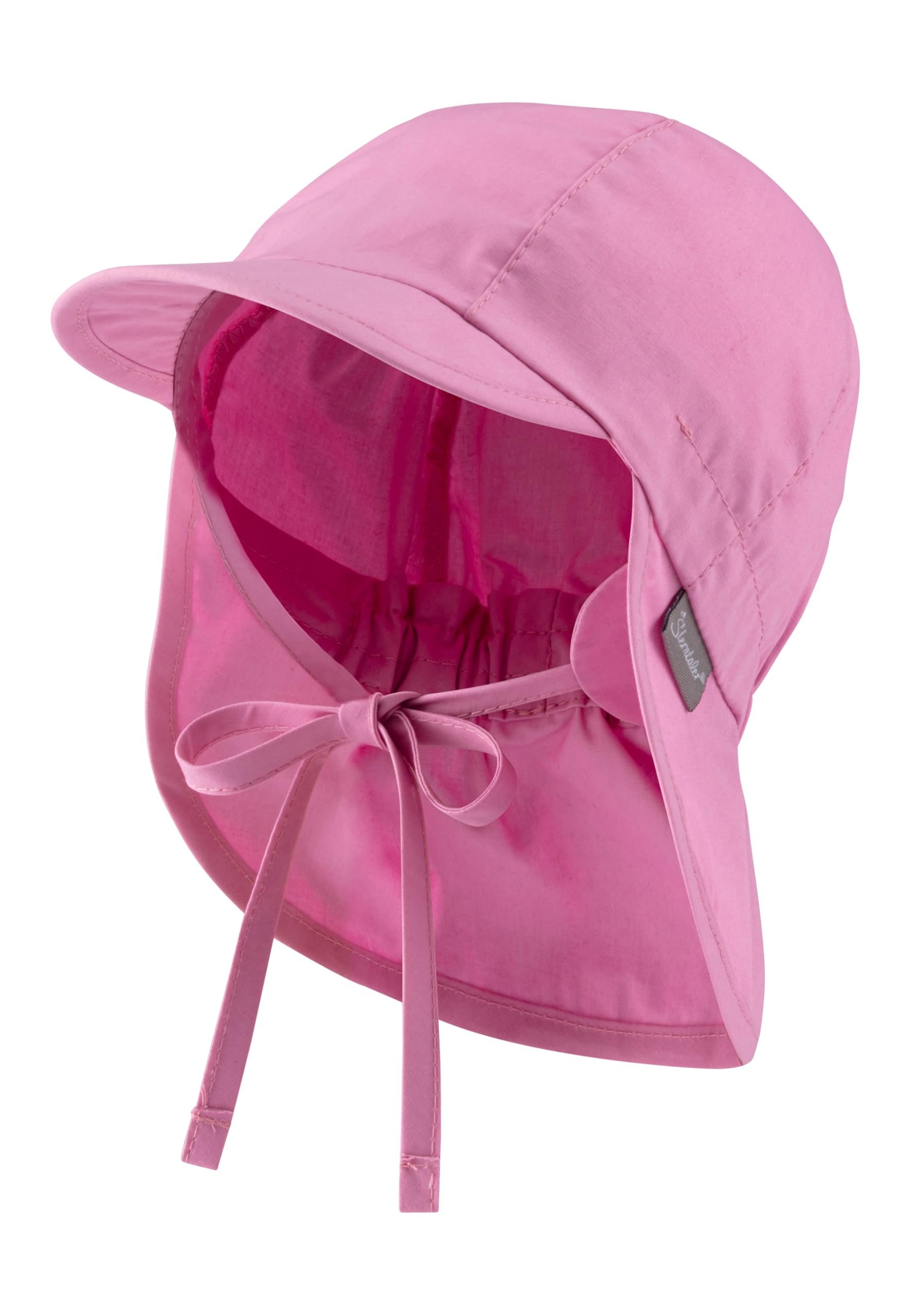 Sterntaler Schirmmütze Nacken Basic - Mädchen Baby- und Kinder Mütze mit Nackenschutz, Ohrenklappen und Bindeband - UV-Schutz 50+ Hut aus Popeline (Bio) - Sommer Kopfbedeckung - perlrosa, Größe 49