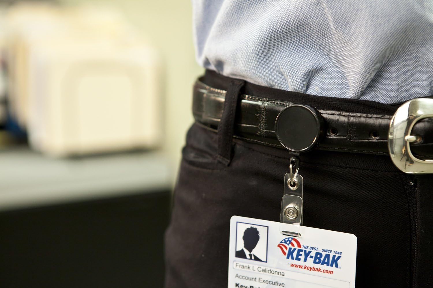KEY-BAK RETRACT-A-BADGE 25-Pack Retractable Badge Holder with 36" Cord, Belt Clip, Black